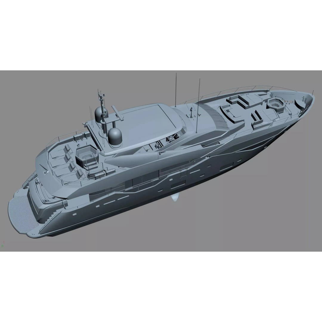 Luxury Motor Super Yacht 3D Model – High Poly PBR Asset, FBX, OBJ - View 53