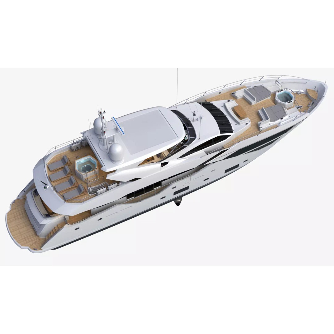 Luxury Motor Super Yacht 3D Model – High Poly PBR Asset, FBX, OBJ - View 8