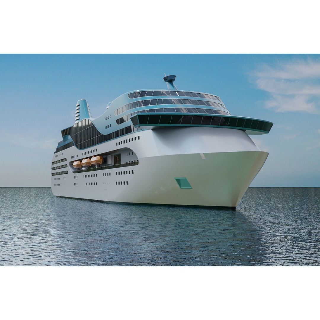Cruise Ship 3D Model – Real-World Scale, Archviz Use, FBX, OBJ - View 5