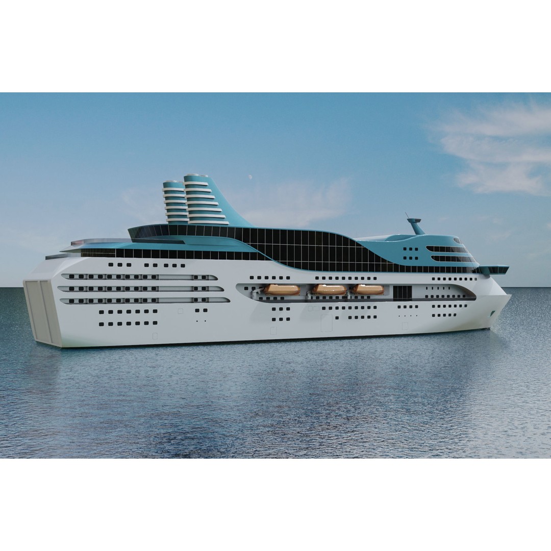 Cruise Ship 3D Model – Real-World Scale, Archviz Use, FBX, OBJ - View 7