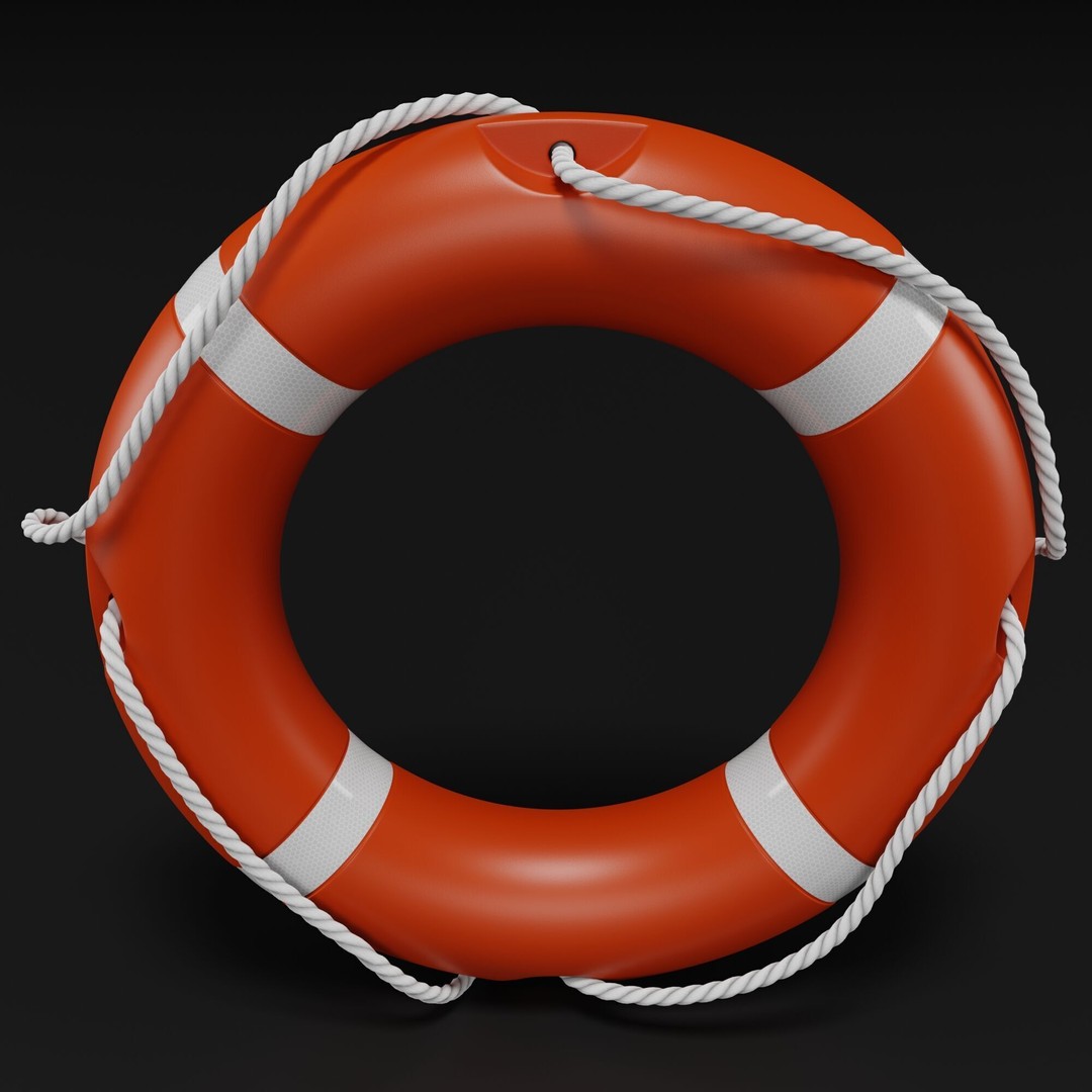 Life Buoy 3D Model – High Detail Rescue Ring, Blender & FBX Formats - View 4