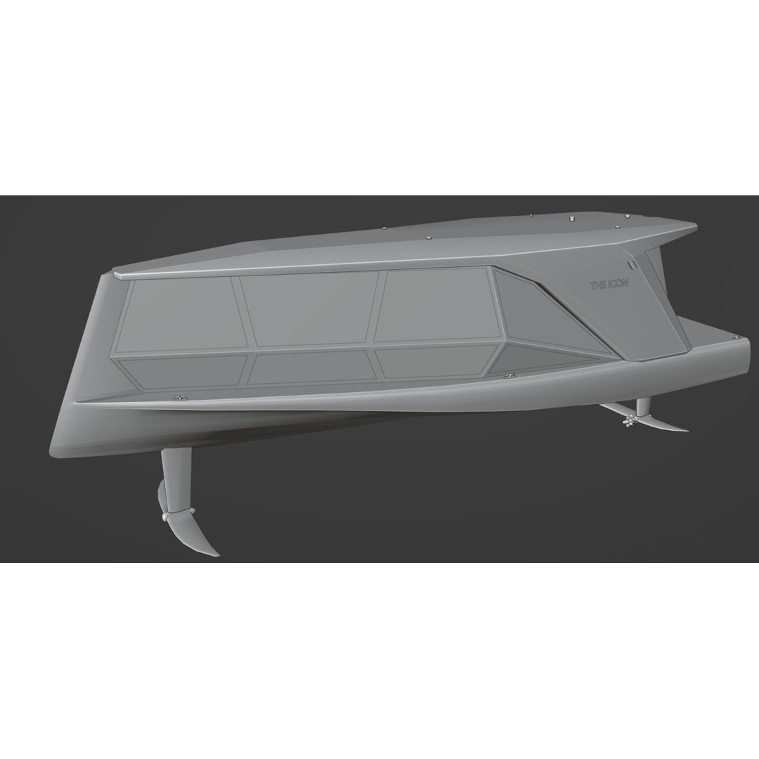 Electric Hydrofoil Boat 3D Model – Low Poly Watercraft for Games, FBX