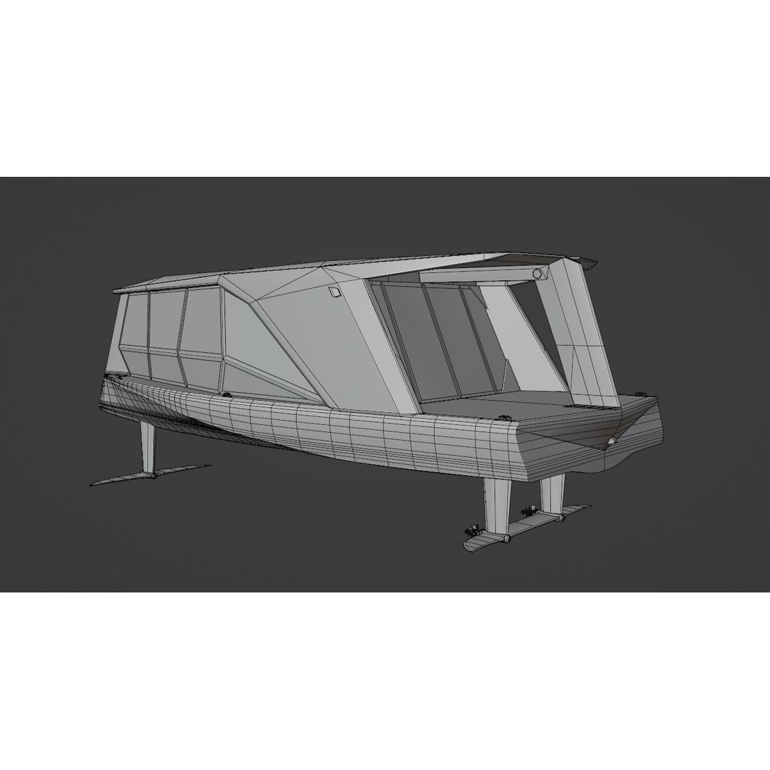 Electric Hydrofoil Boat 3D Model – Low Poly Watercraft for Games, FBX - View 10
