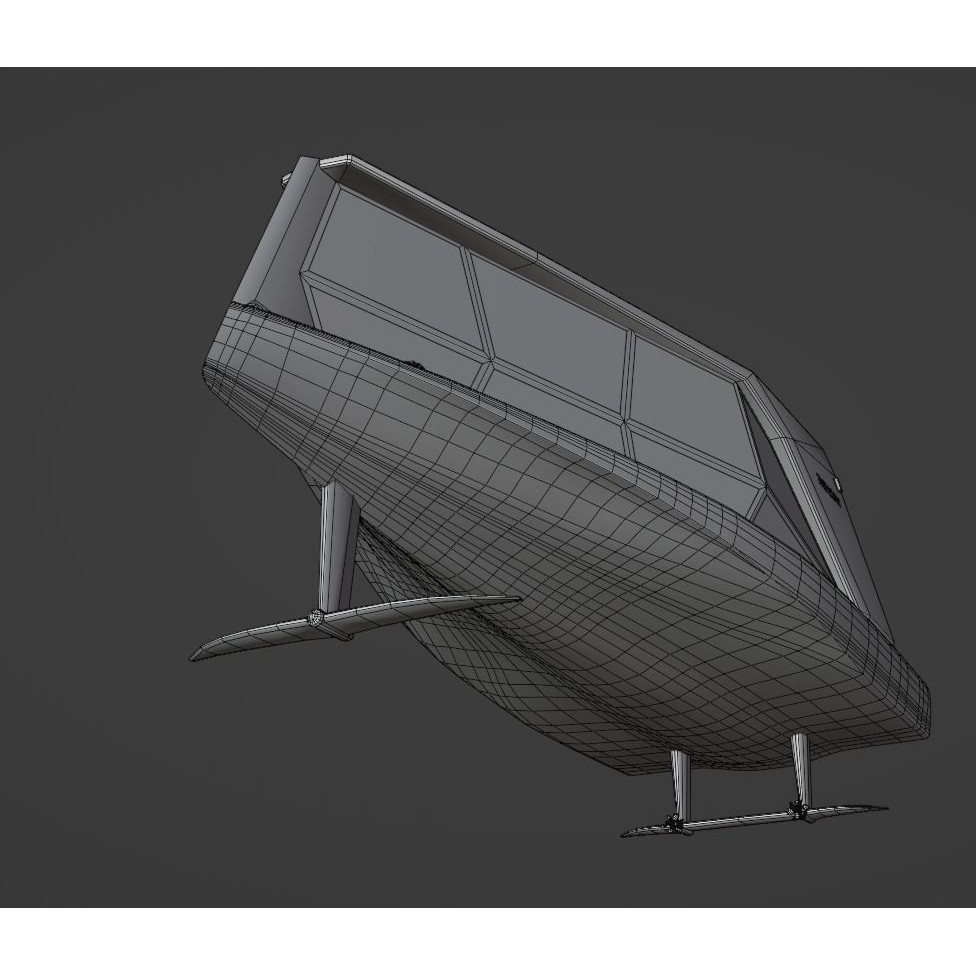Electric Hydrofoil Boat 3D Model – Low Poly Watercraft for Games, FBX - View 11