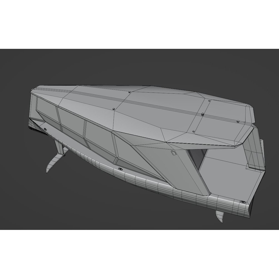 Electric Hydrofoil Boat 3D Model – Low Poly Watercraft for Games, FBX - View 9