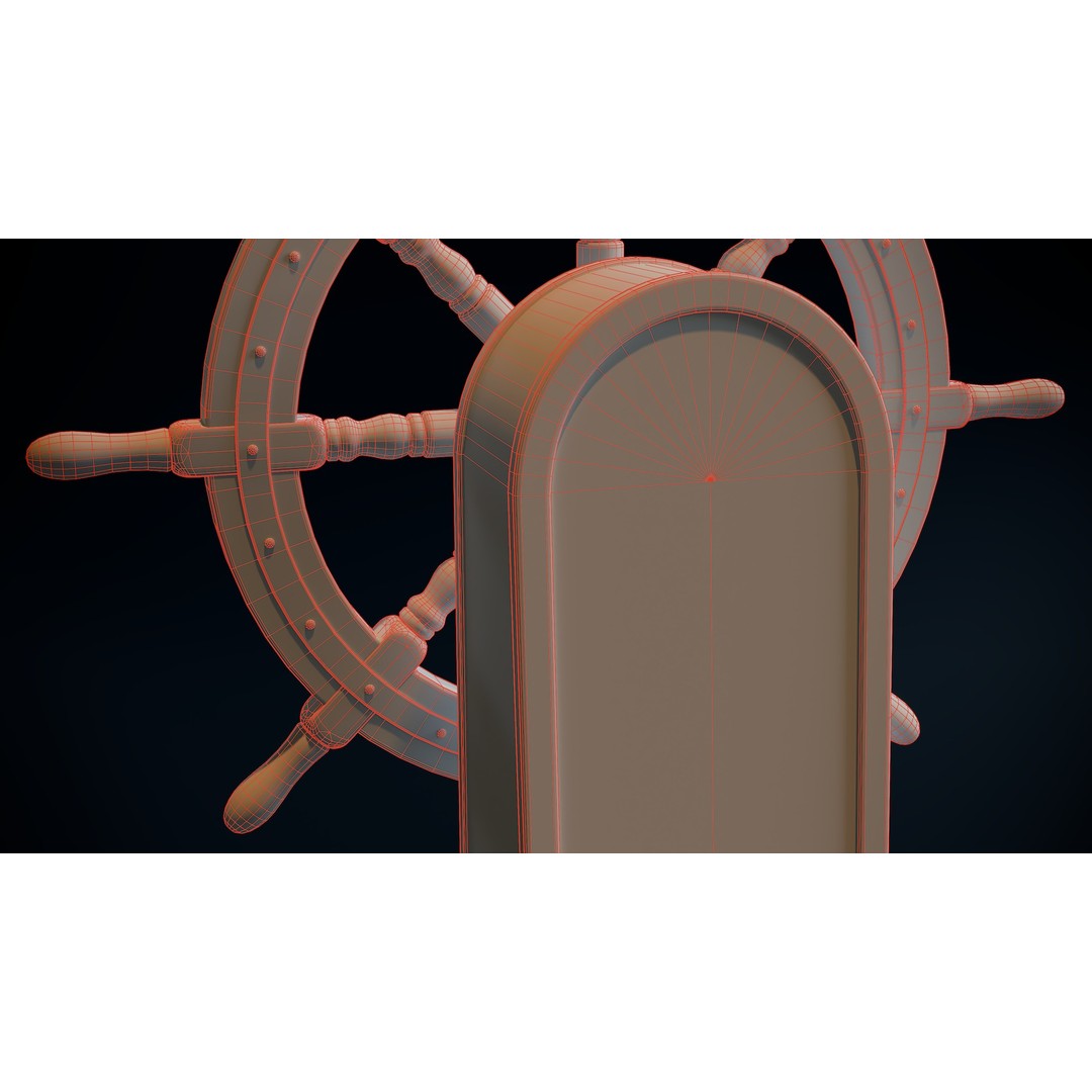 Ship Wheel 3D Model – Low Poly PBR Asset for Games, FBX - View 10
