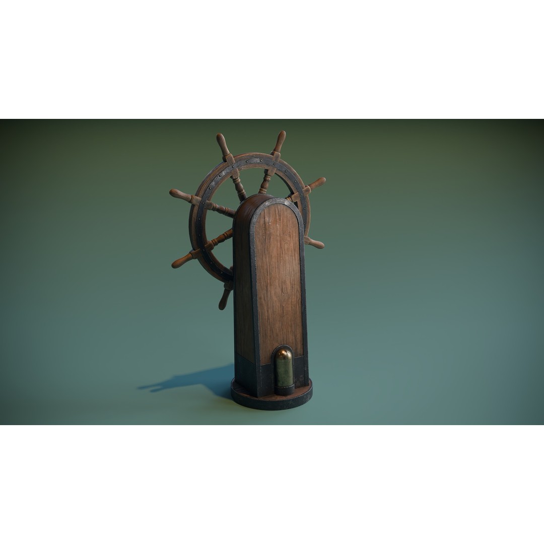 Ship Wheel 3D Model – Low Poly PBR Asset for Games, FBX - View 3