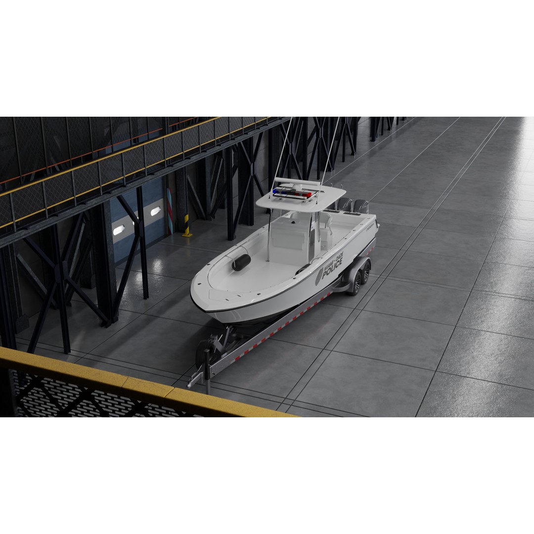 Contender Police Boat 3D Model – High Poly Game-Ready Asset, FBX - View 5
