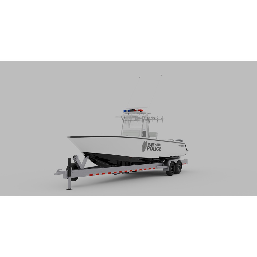 Contender Police Boat 3D Model – High Poly Game-Ready Asset, FBX - View 6