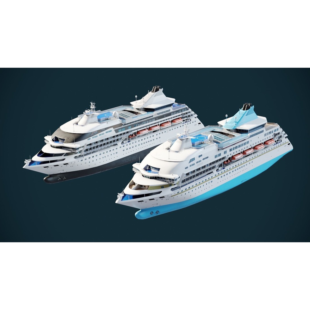 Sleek Medium-Sized Cruiseship 3D Model – Low Poly Game Asset, FBX - View 10
