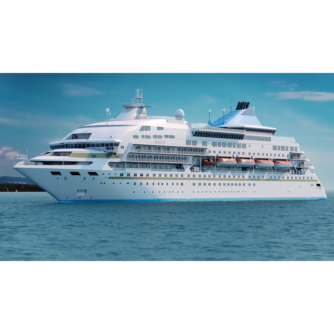 Sleek Medium-Sized Cruiseship 3D Model – Low Poly Game Asset, FBX - View 4