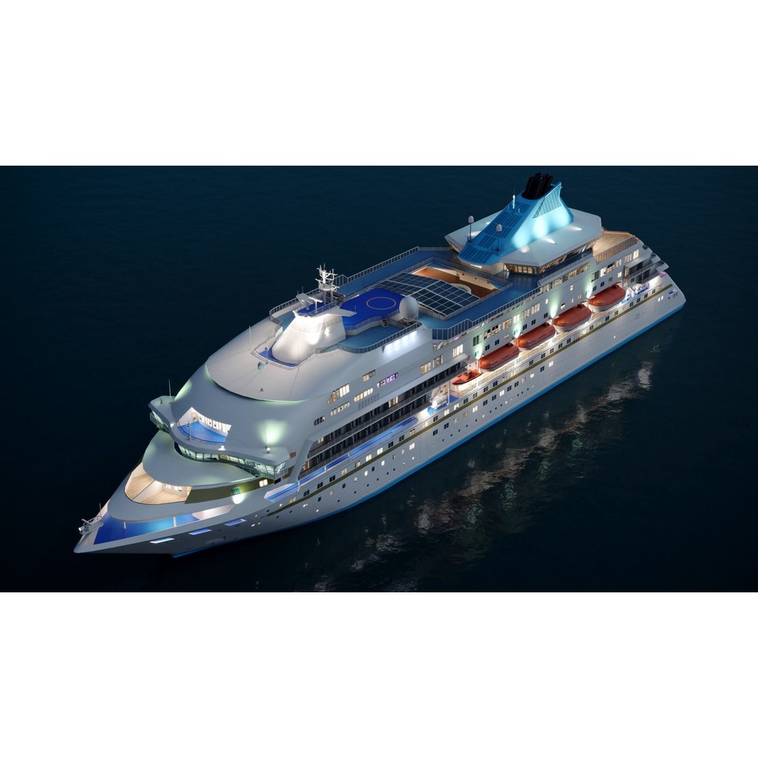 Sleek Medium-Sized Cruiseship 3D Model – Low Poly Game Asset, FBX - View 5