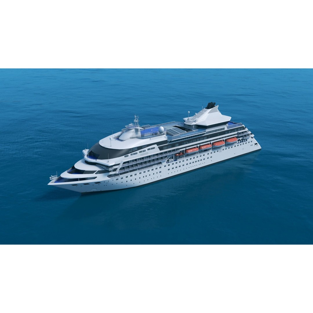 Sleek Medium-Sized Cruiseship 3D Model – Low Poly Game Asset, FBX - View 7