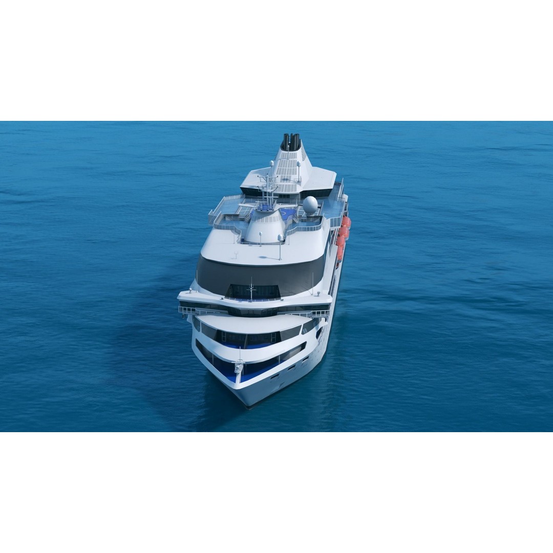 Sleek Medium-Sized Cruiseship 3D Model – Low Poly Game Asset, FBX - View 8