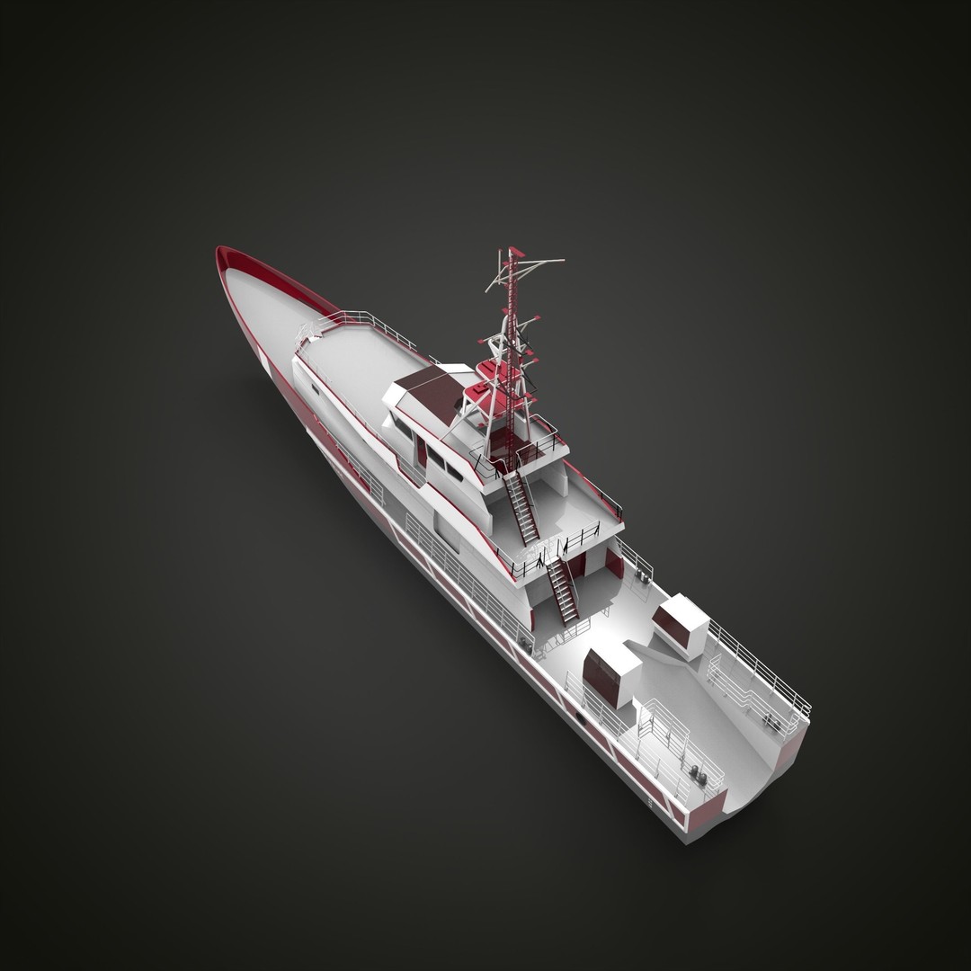 Fast Patrol Boat 3D Model – Low Poly Military Watercraft, FBX, OBJ