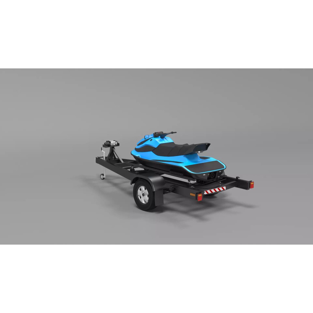 Water Scooter 3D Model – Detailed Recreational Watercraft, FBX - View 12