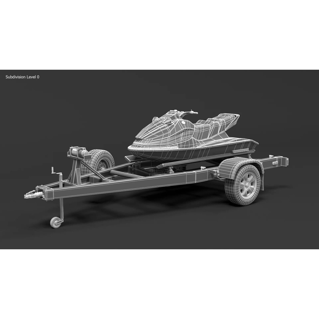 Water Scooter 3D Model – Detailed Recreational Watercraft, FBX - View 15
