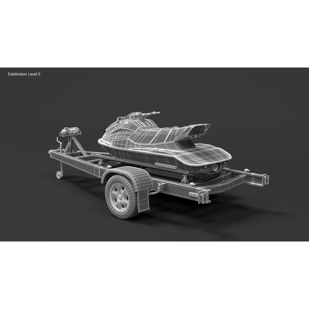 Water Scooter 3D Model – Detailed Recreational Watercraft, FBX - View 17