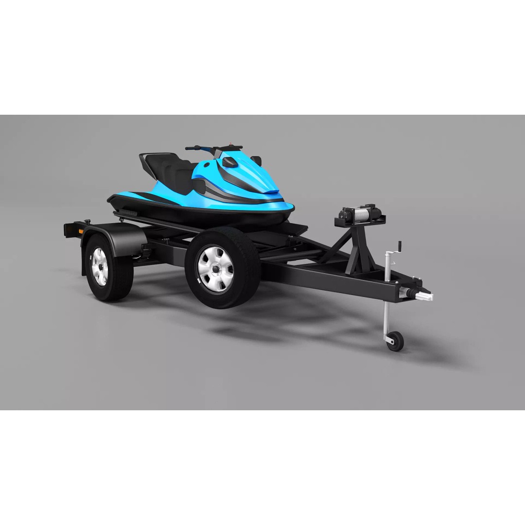 Water Scooter 3D Model – Detailed Recreational Watercraft, FBX - View 18