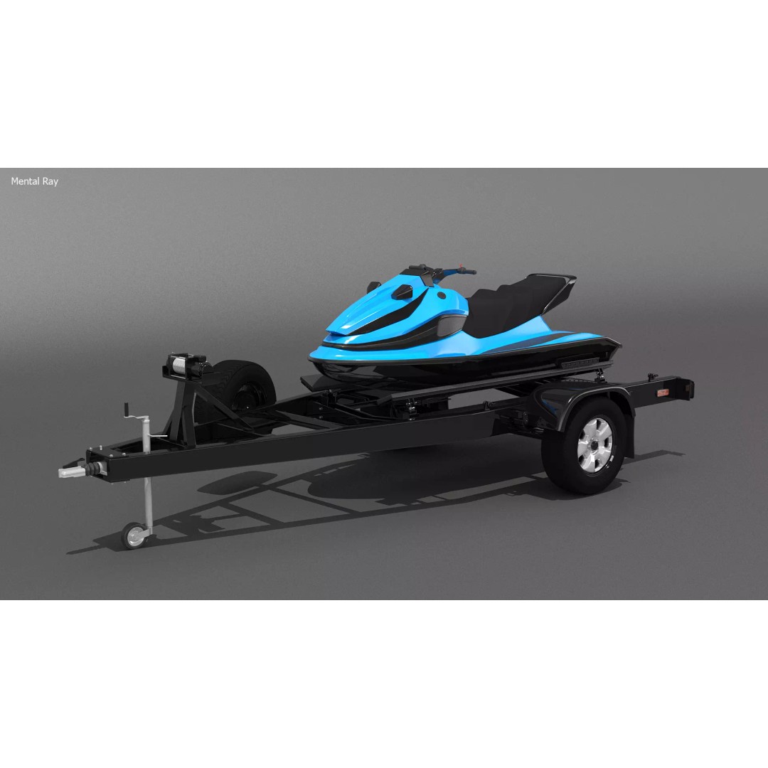 Water Scooter 3D Model – Detailed Recreational Watercraft, FBX - View 2