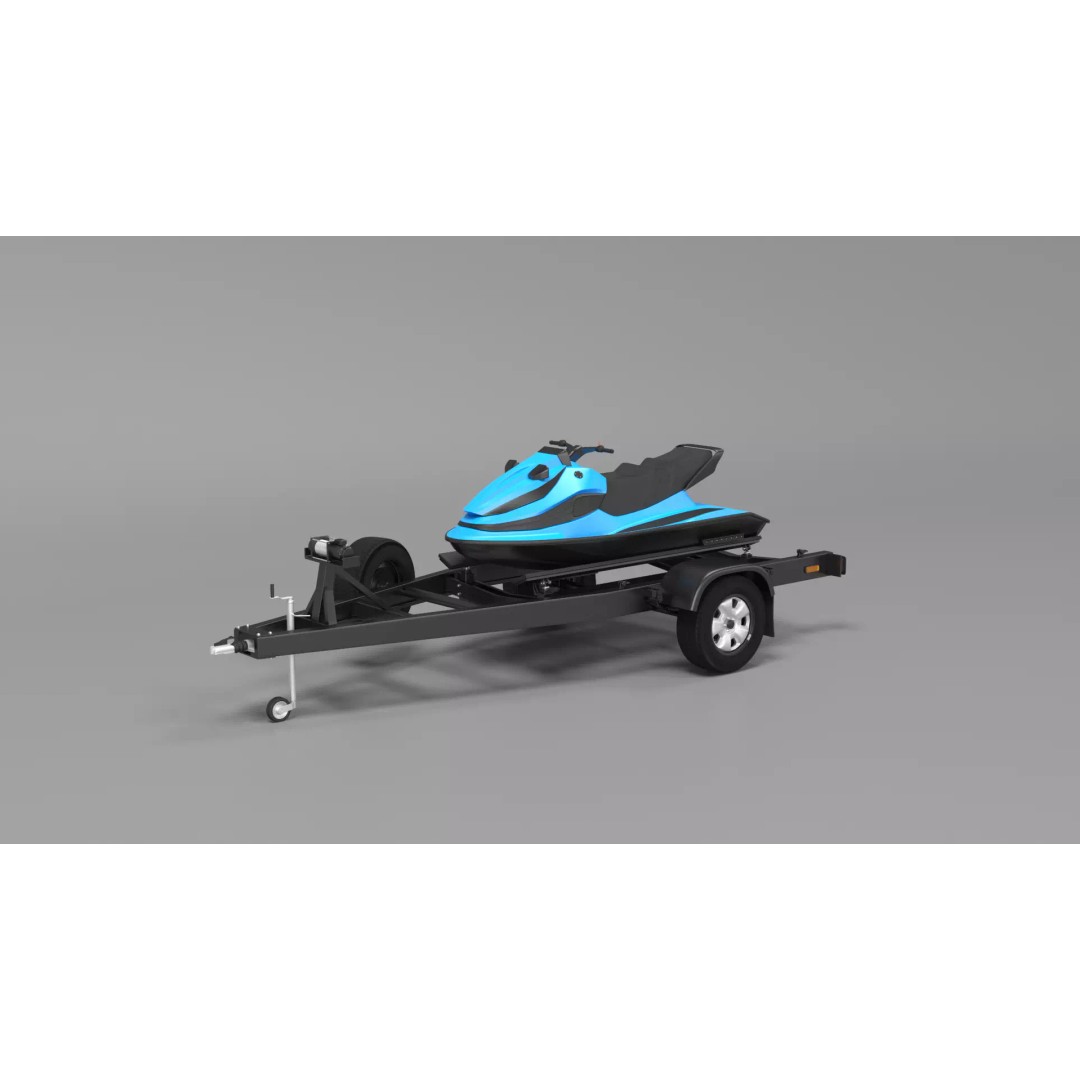 Water Scooter 3D Model – Detailed Recreational Watercraft, FBX - View 3