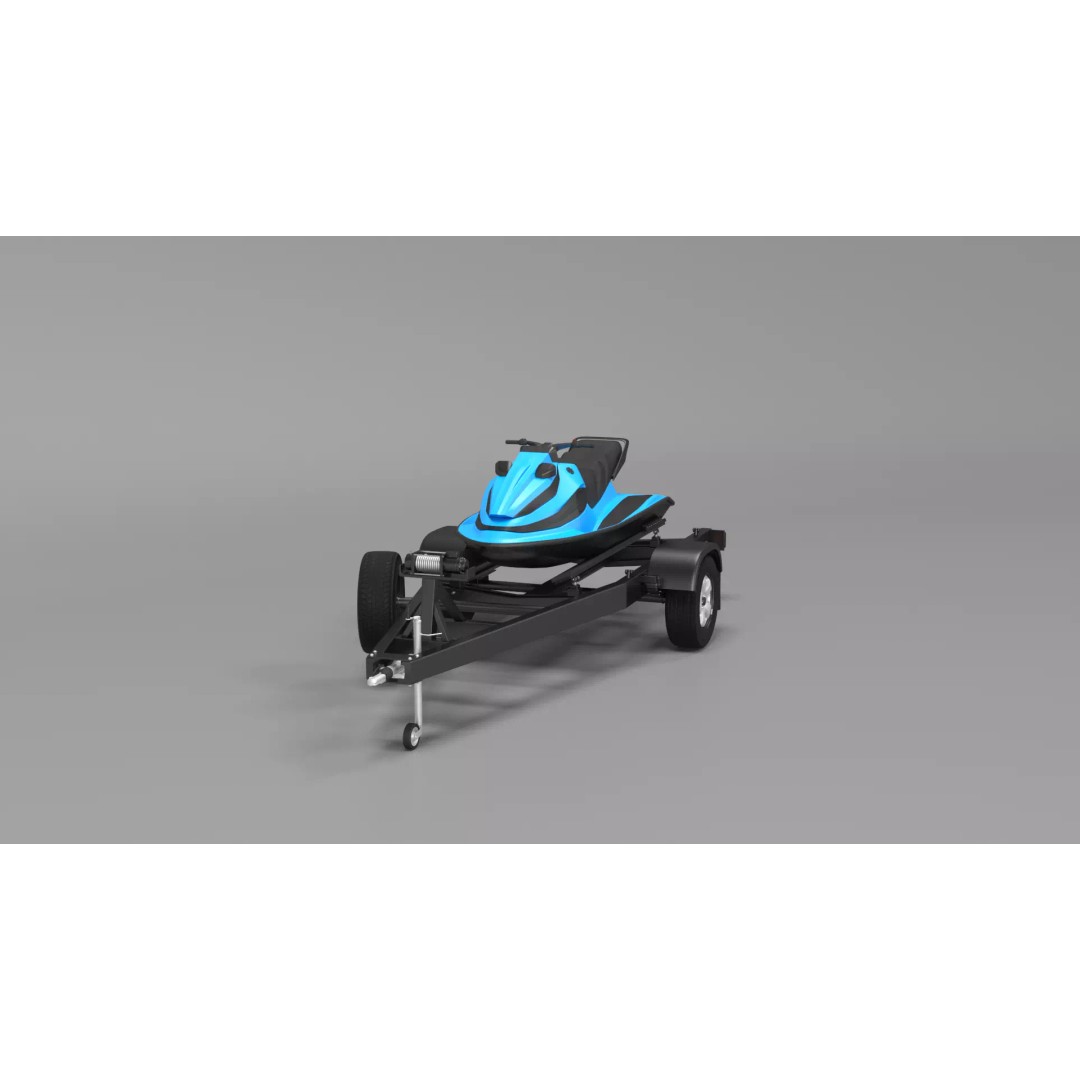 Water Scooter 3D Model – Detailed Recreational Watercraft, FBX - View 4