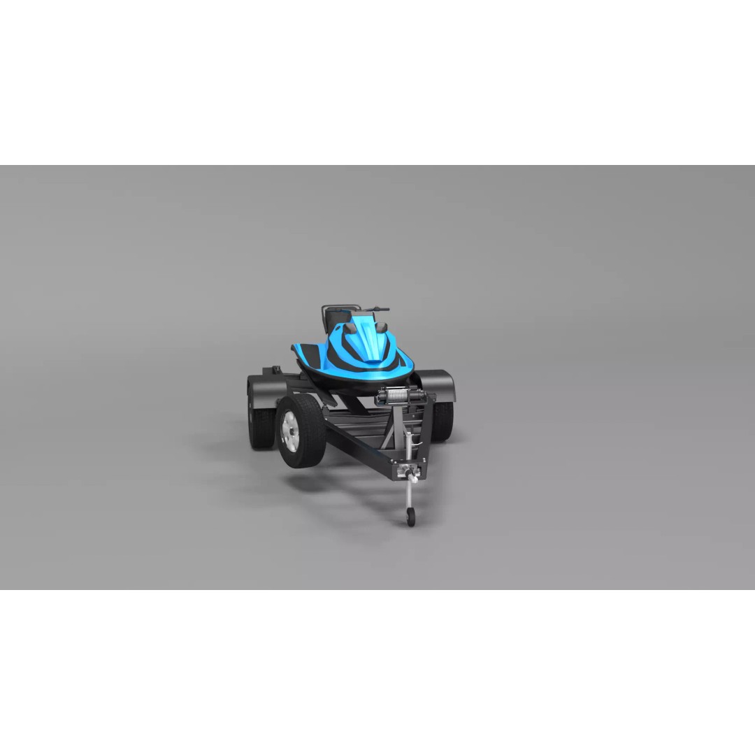 Water Scooter 3D Model – Detailed Recreational Watercraft, FBX - View 5