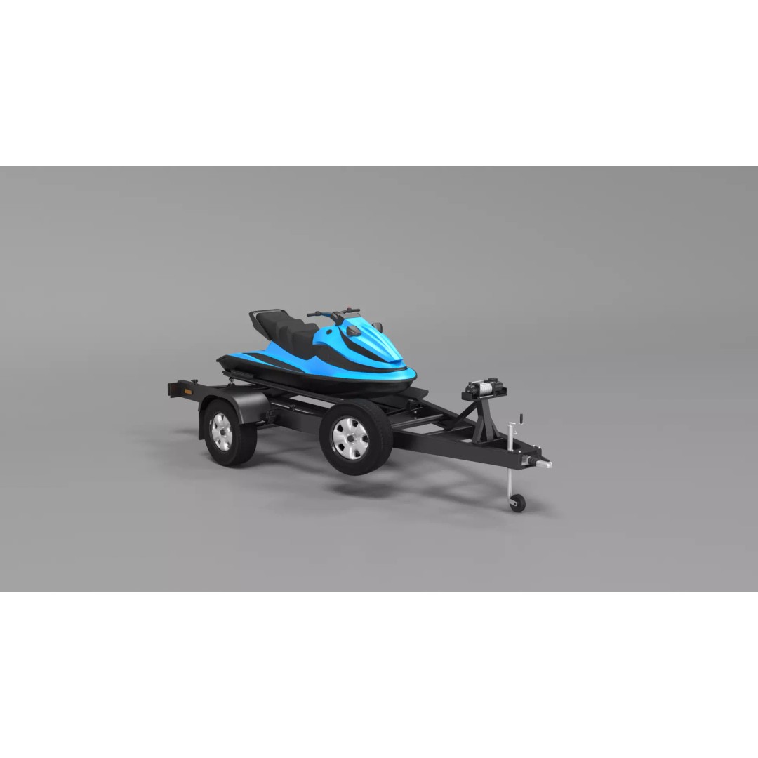 Water Scooter 3D Model – Detailed Recreational Watercraft, FBX - View 6
