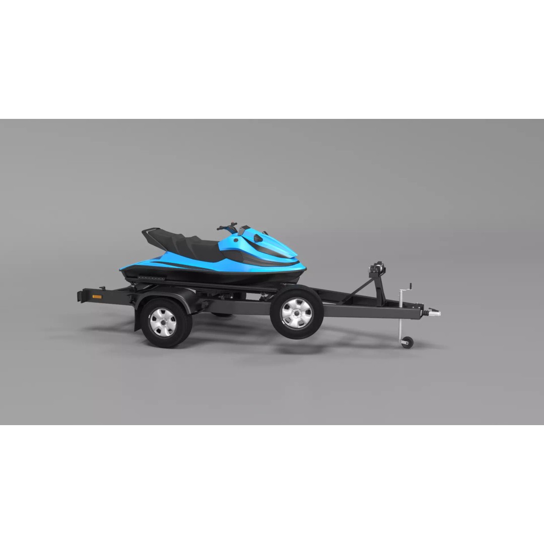 Water Scooter 3D Model – Detailed Recreational Watercraft, FBX - View 7