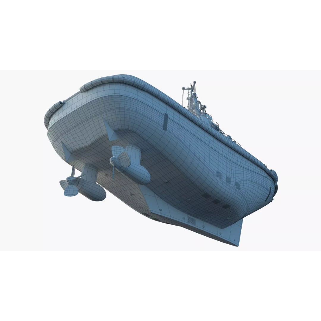 Icebreaker Harbor Tug 3D Model – Realistic Industrial Vessel, FBX - View 13
