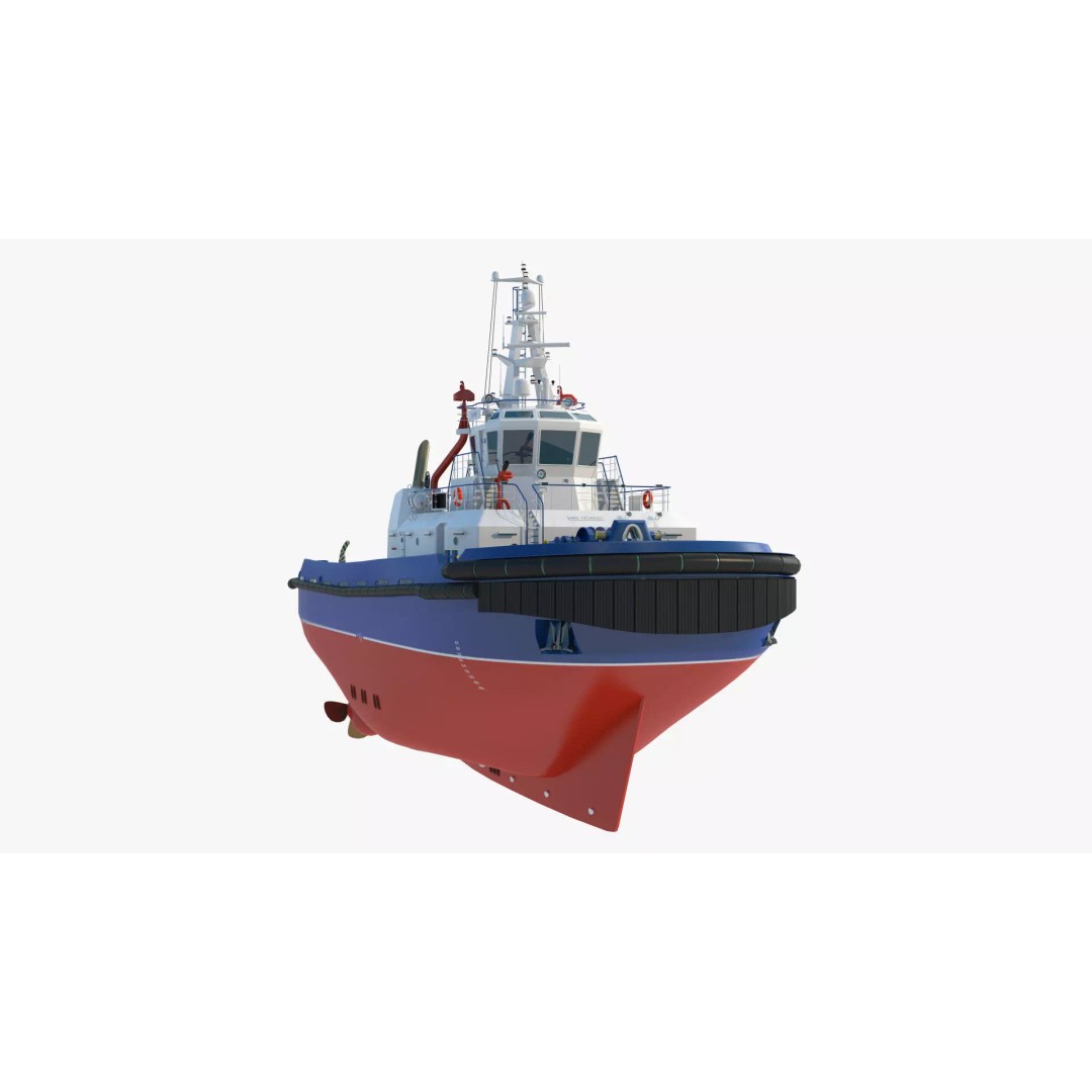 Icebreaker Harbor Tug 3D Model – Realistic Industrial Vessel, FBX - View 3