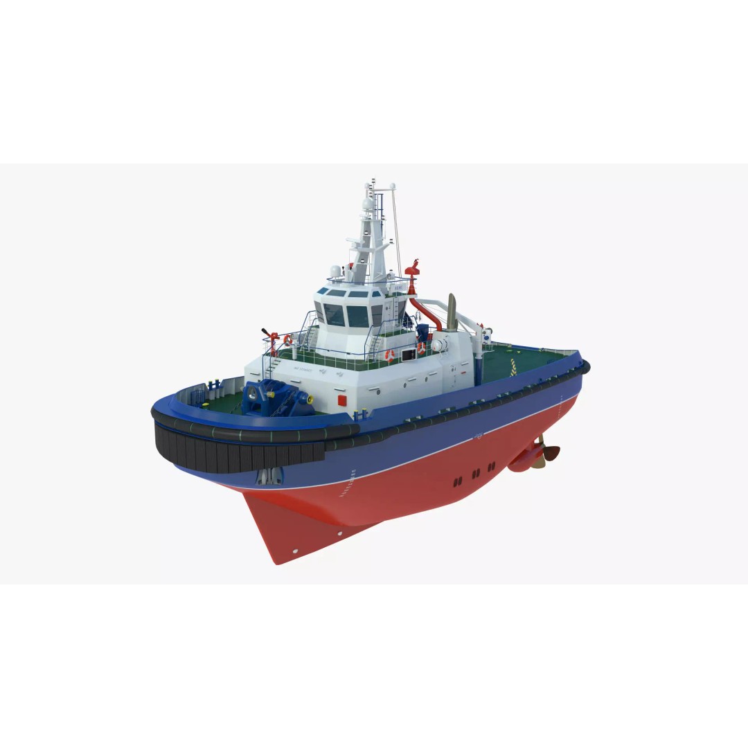 Icebreaker Harbor Tug 3D Model – Realistic Industrial Vessel, FBX - View 5
