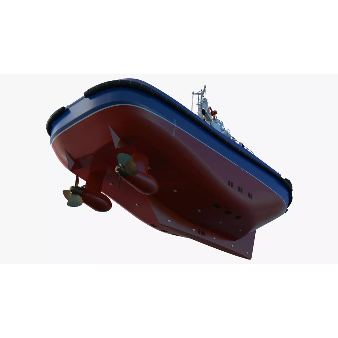 Icebreaker Harbor Tug 3D Model – Realistic Industrial Vessel, FBX - View 8
