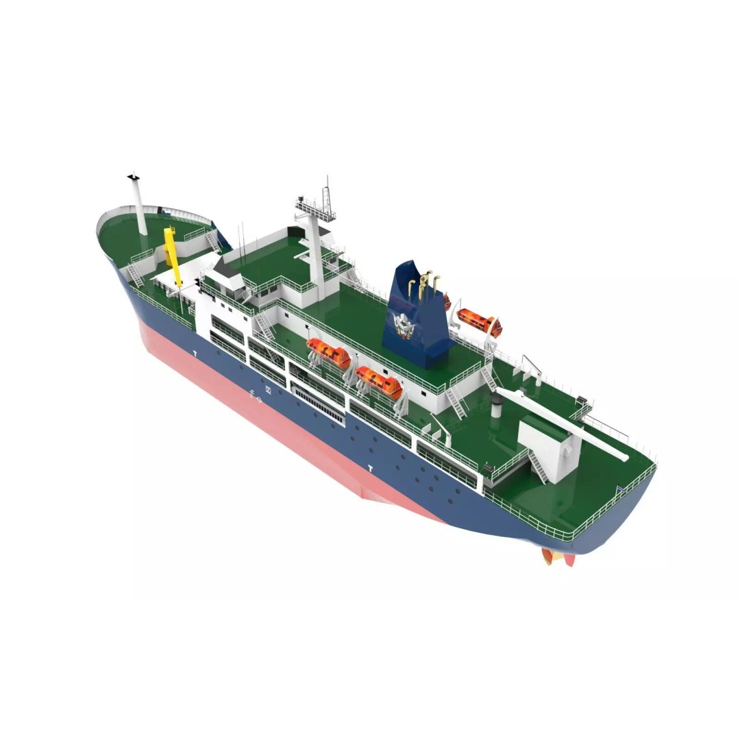 Cargo Liner 3D Model – Low Poly Industrial Watercraft, FBX