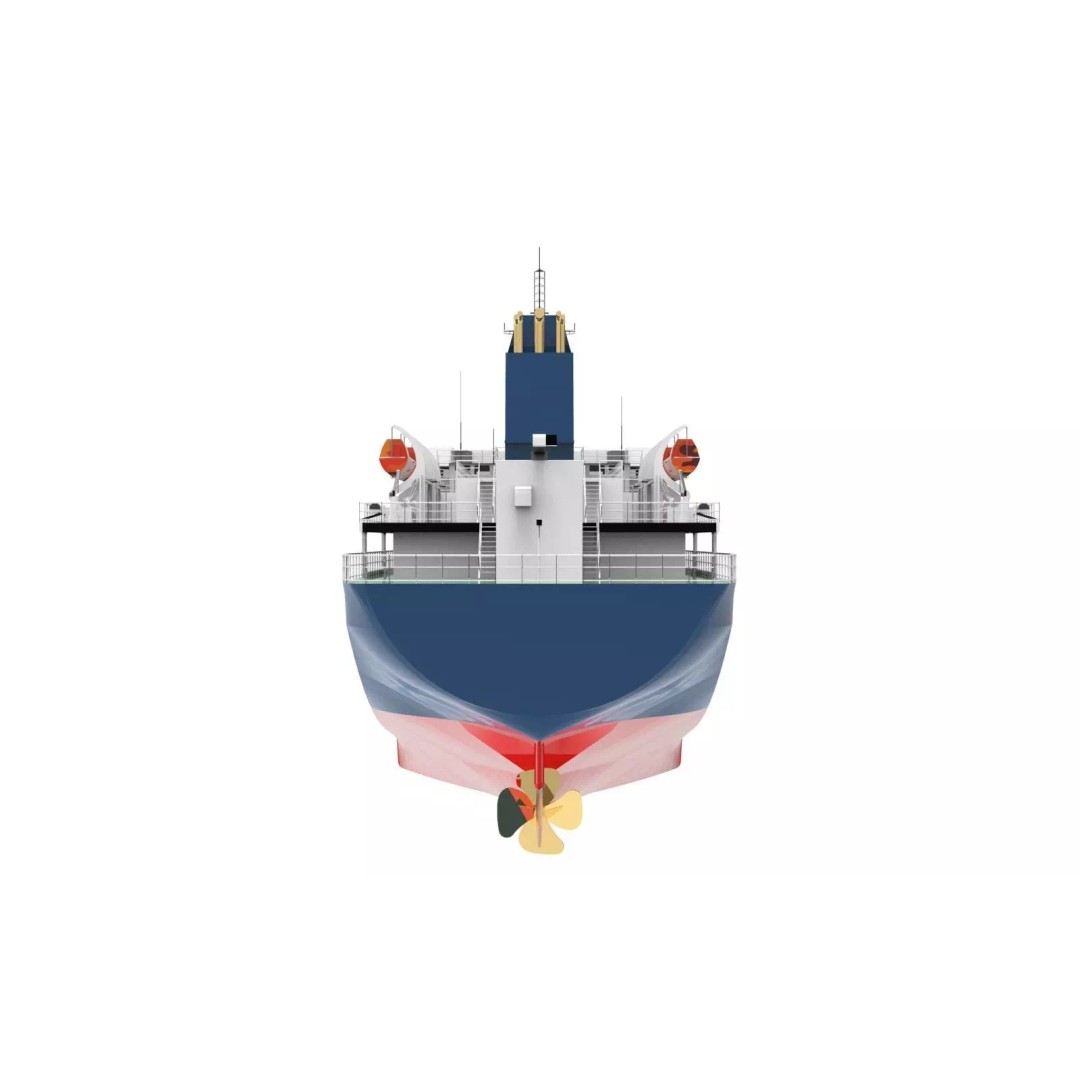 Cargo Liner 3D Model – Low Poly Industrial Watercraft, FBX - View 3
