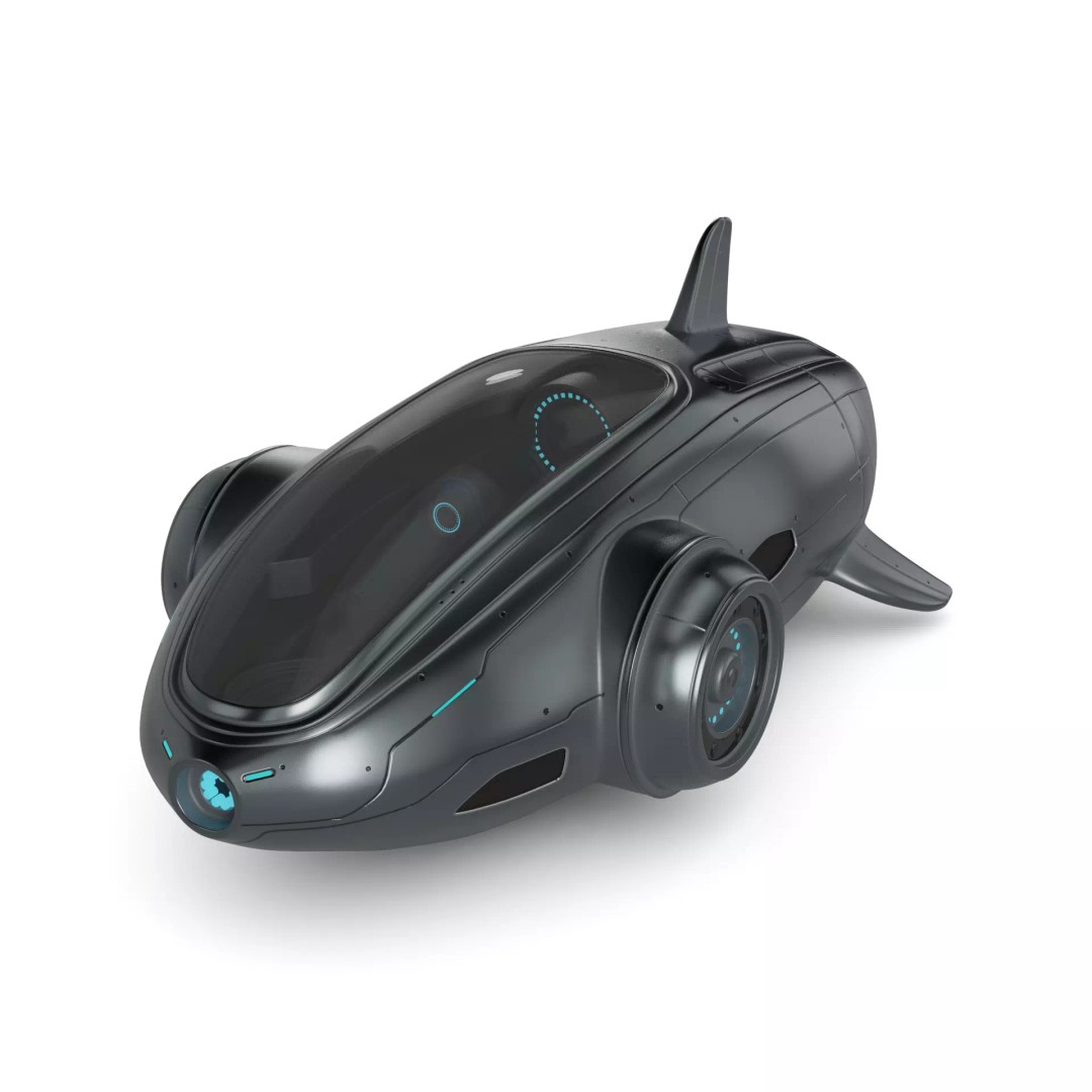 Personal Submersible 3D Model – Futuristic Low Poly Design, FBX