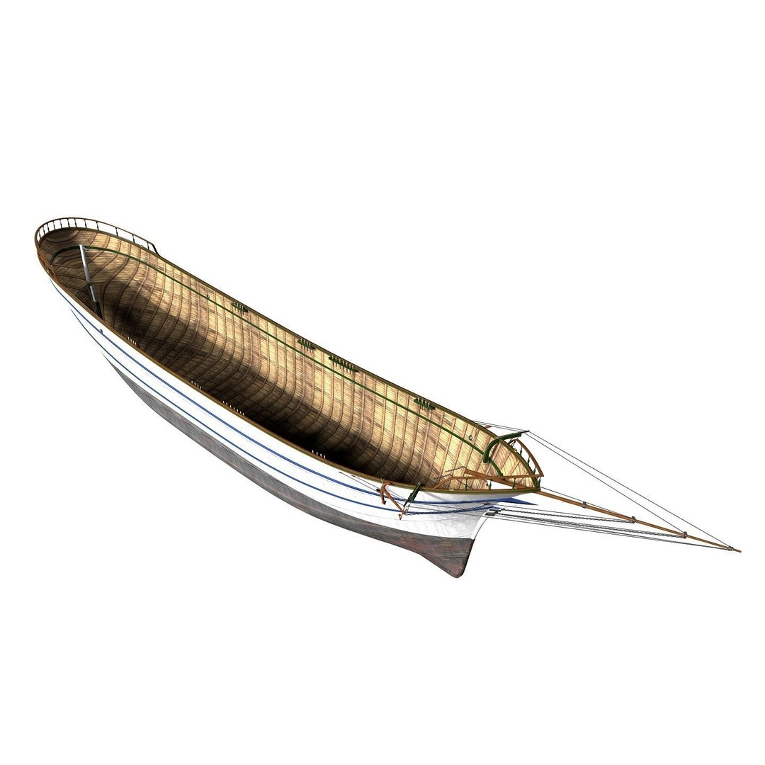 Brig 3D Model – Historic Barquetine Fidente 1920, PBR, Blender - View 9