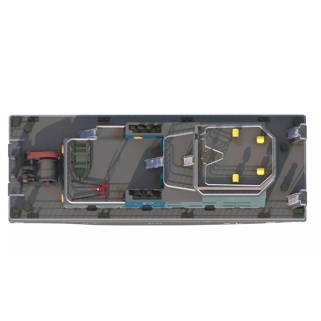 Harbor Tug Boat 3D Model – Low Poly Game Asset, FBX, PBR Textures - View 11
