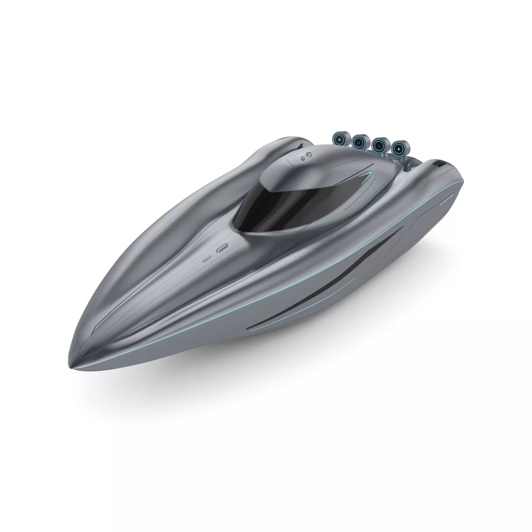 Motorboat 3D Model – Futuristic Speedboat with PBR Textures, FBX