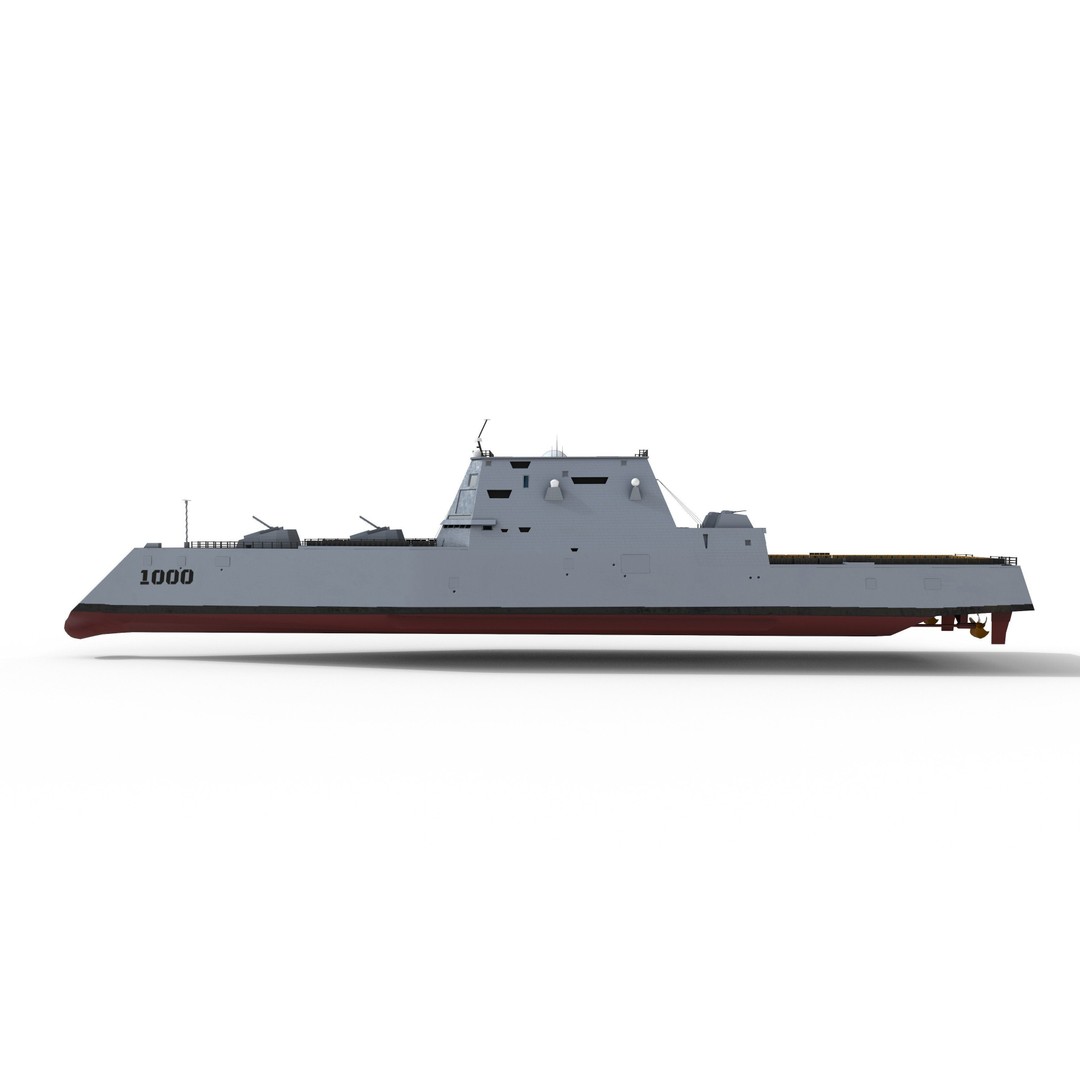 Zumwalt USS DDG 1000 Destroyer 3D Model – Low Poly Game Asset, FBX, PBR - View 11