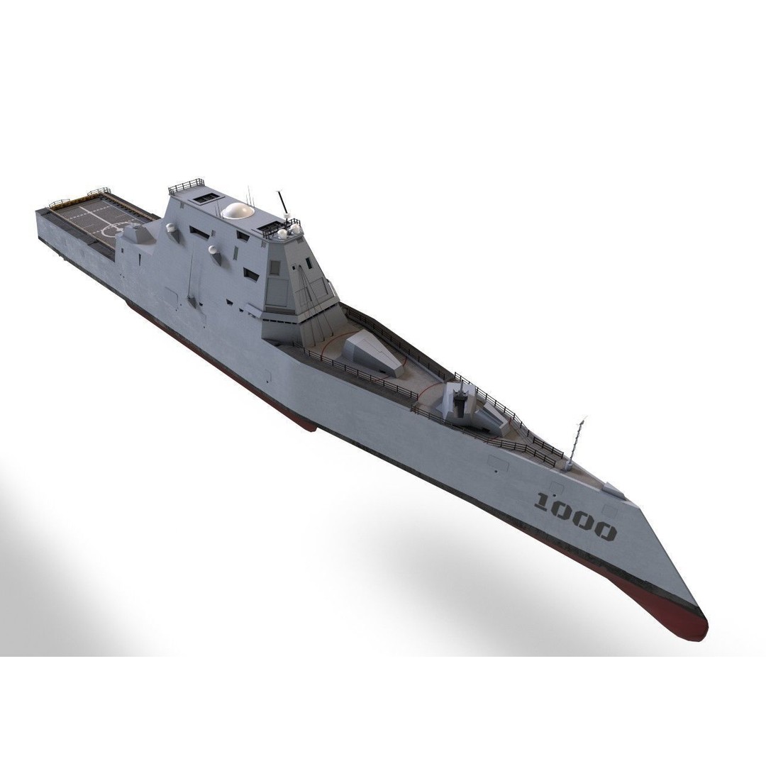 Zumwalt USS DDG 1000 Destroyer 3D Model – Low Poly Game Asset, FBX, PBR - View 15