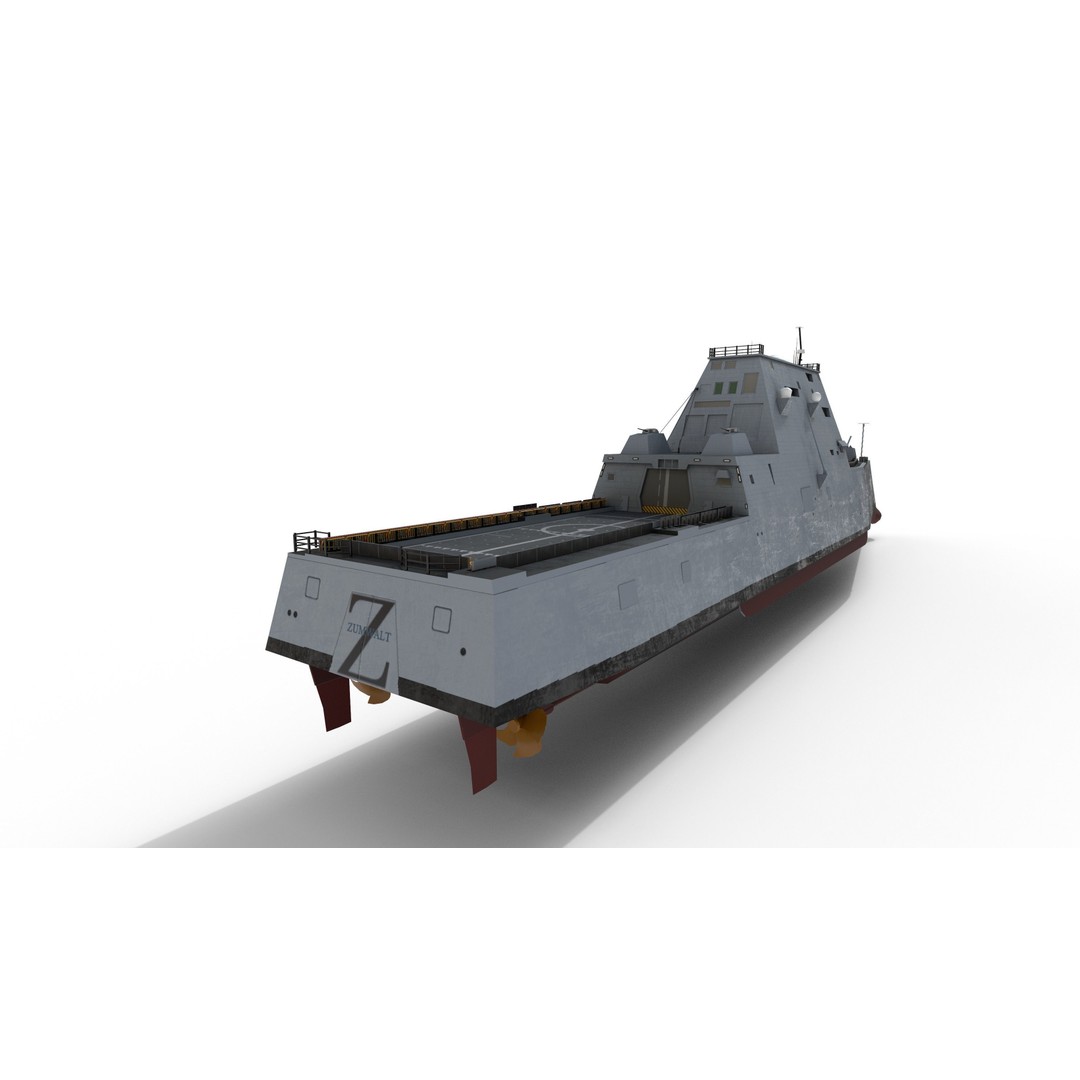Zumwalt USS DDG 1000 Destroyer 3D Model – Low Poly Game Asset, FBX, PBR - View 17