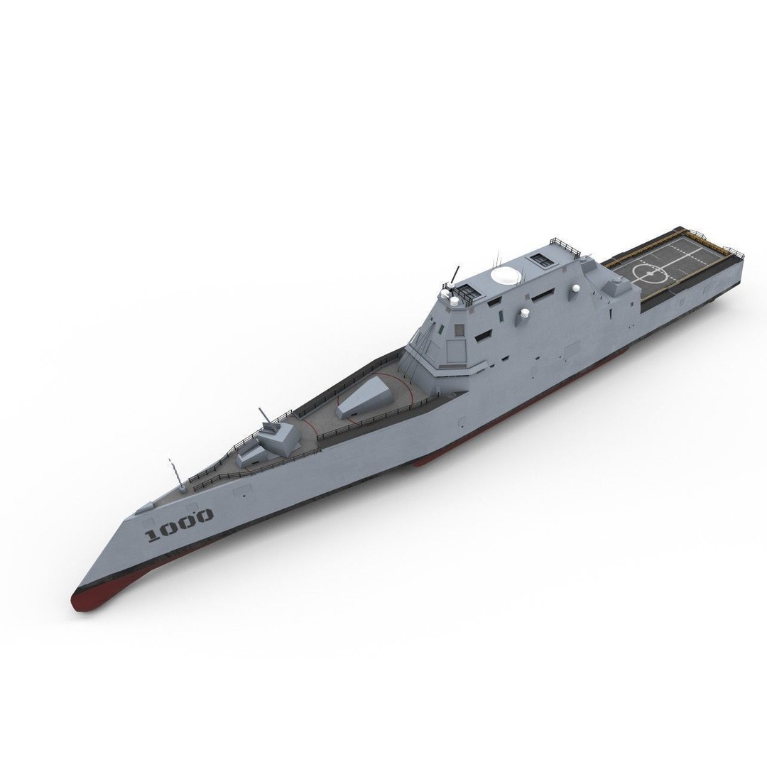 Zumwalt USS DDG 1000 Destroyer 3D Model – Low Poly Game Asset, FBX, PBR - View 18