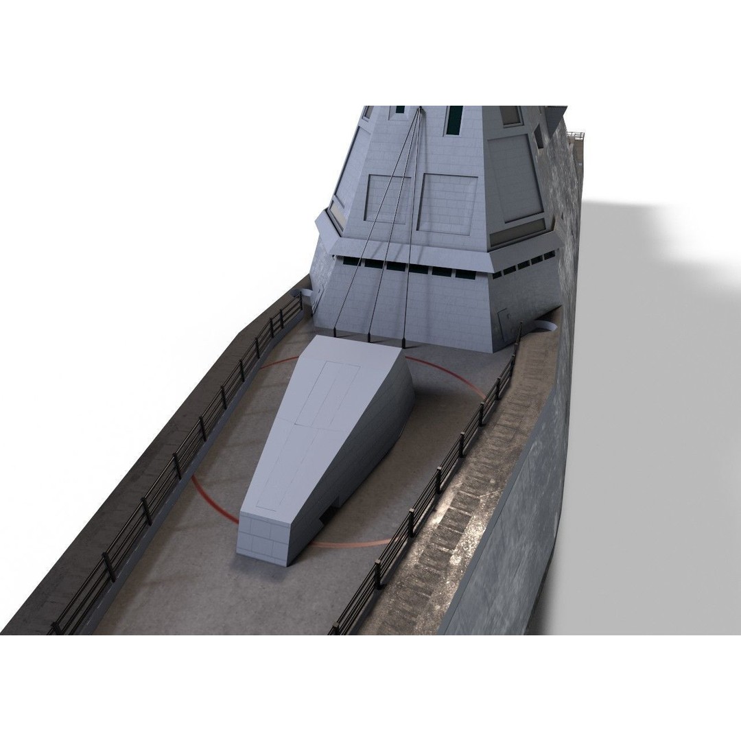 Zumwalt USS DDG 1000 Destroyer 3D Model – Low Poly Game Asset, FBX, PBR - View 20