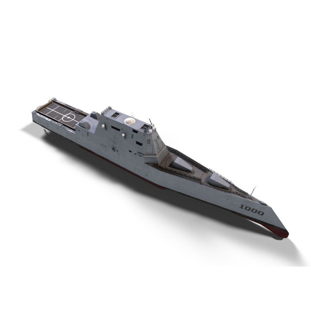 Zumwalt USS DDG 1000 Destroyer 3D Model – Low Poly Game Asset, FBX, PBR - View 23