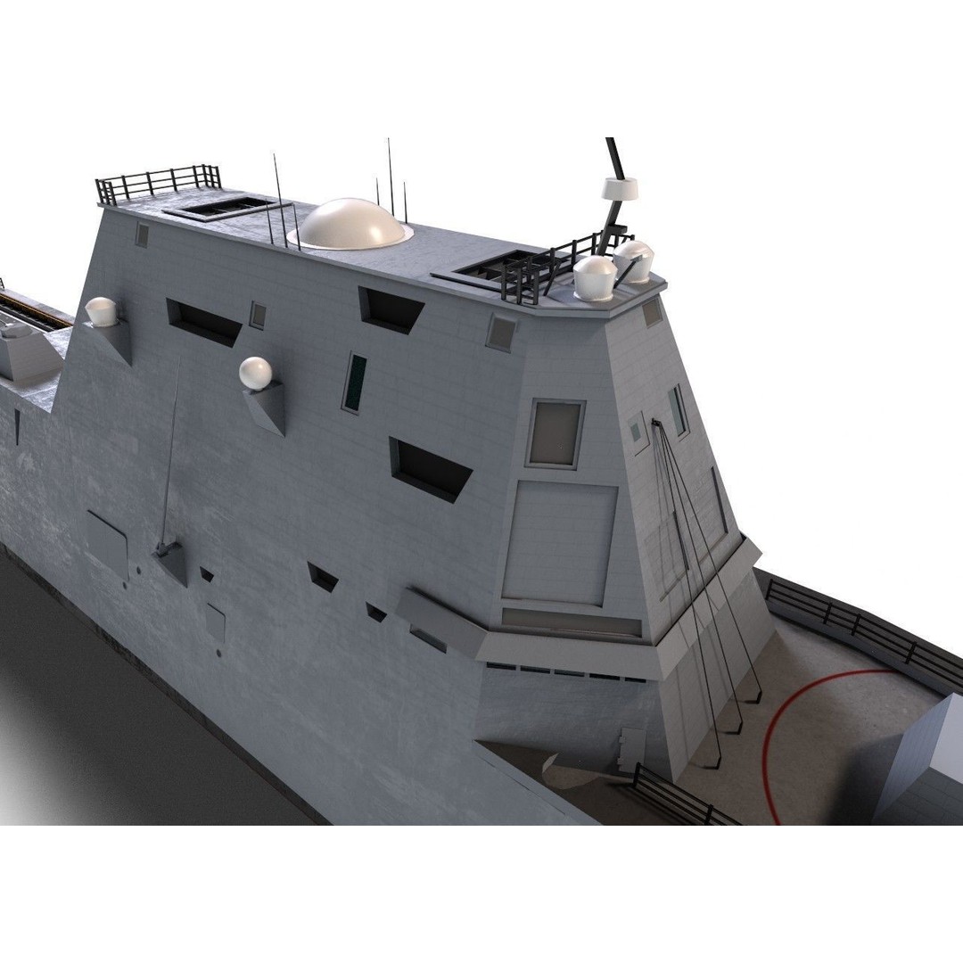 Zumwalt USS DDG 1000 Destroyer 3D Model – Low Poly Game Asset, FBX, PBR - View 26