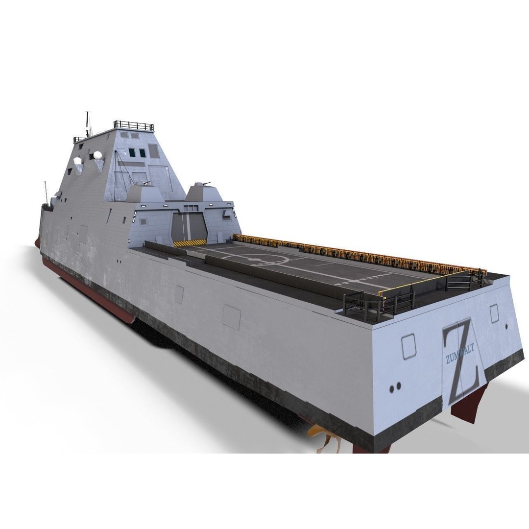 Zumwalt USS DDG 1000 Destroyer 3D Model – Low Poly Game Asset, FBX, PBR - View 27