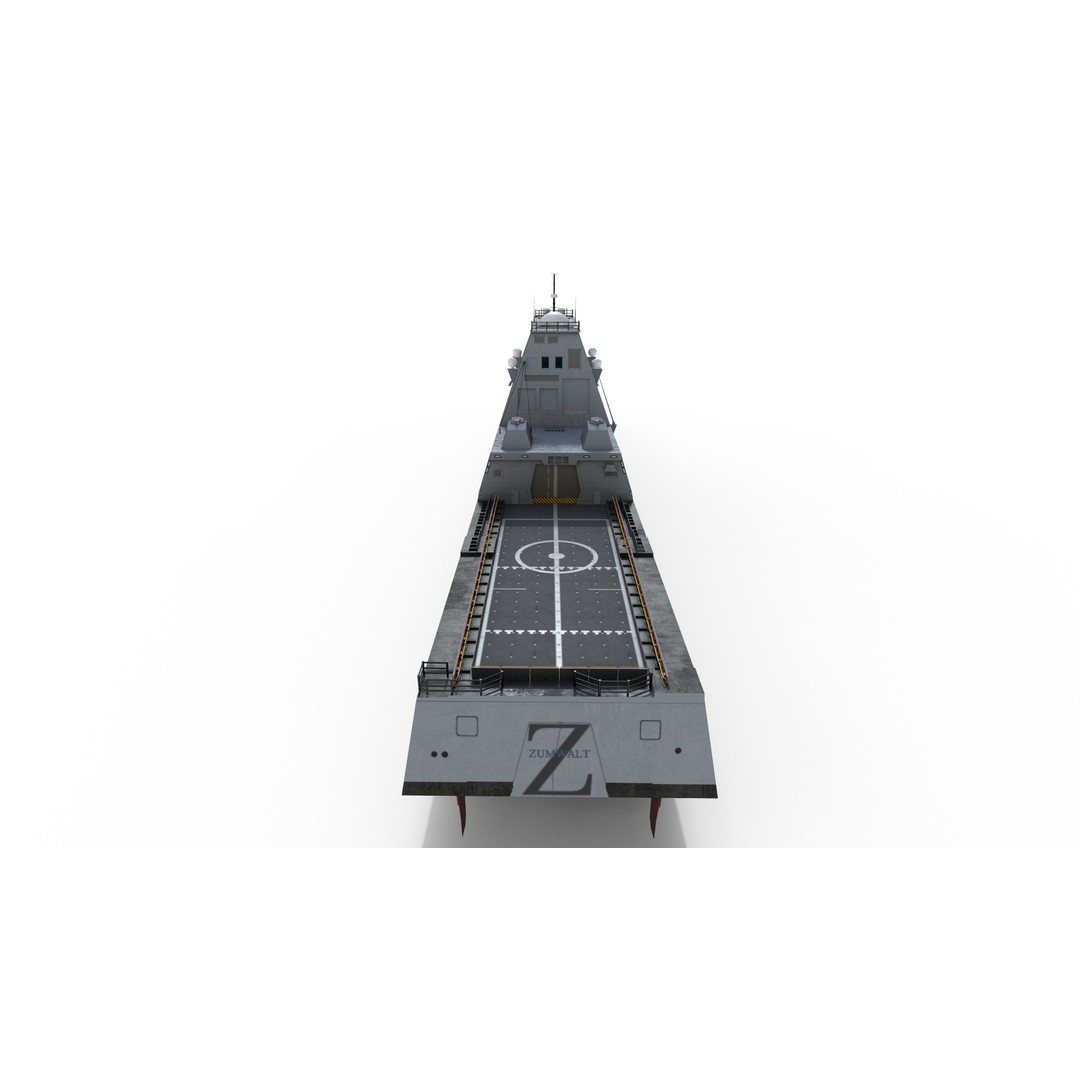 Zumwalt USS DDG 1000 Destroyer 3D Model – Low Poly Game Asset, FBX, PBR - View 28