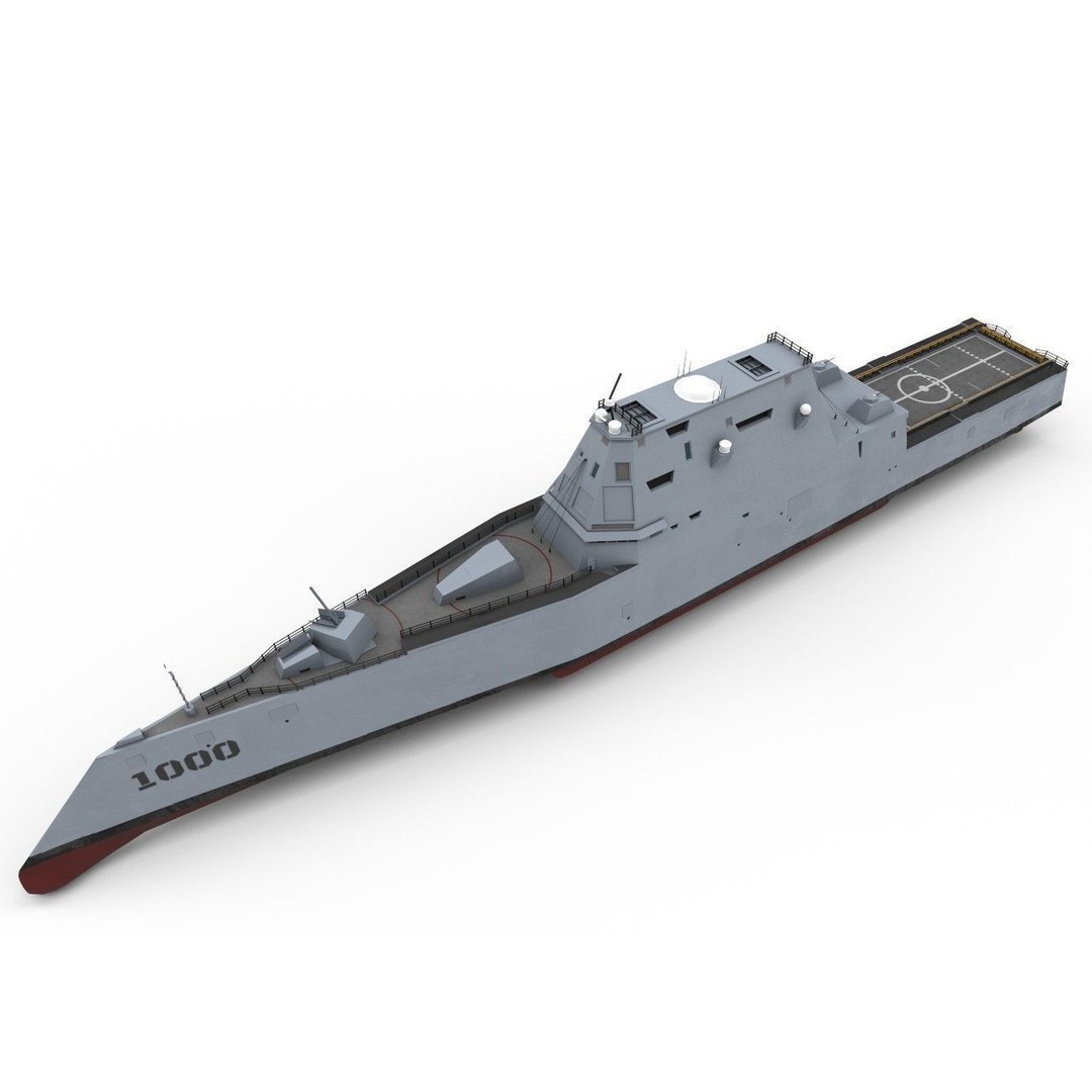 Zumwalt USS DDG 1000 Destroyer 3D Model – Low Poly Game Asset, FBX, PBR - View 29
