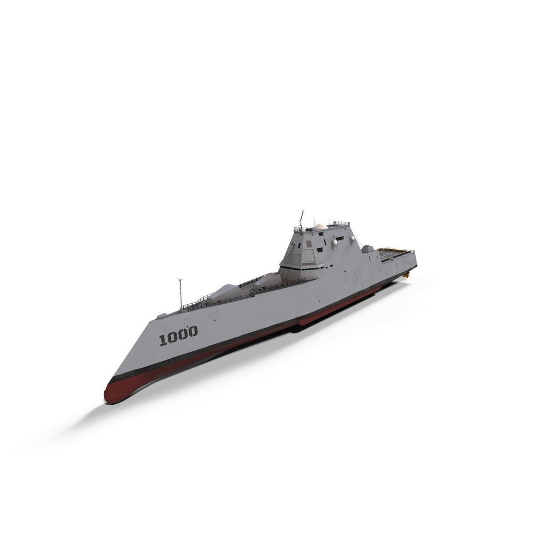 Zumwalt USS DDG 1000 Destroyer 3D Model – Low Poly Game Asset, FBX, PBR - View 30